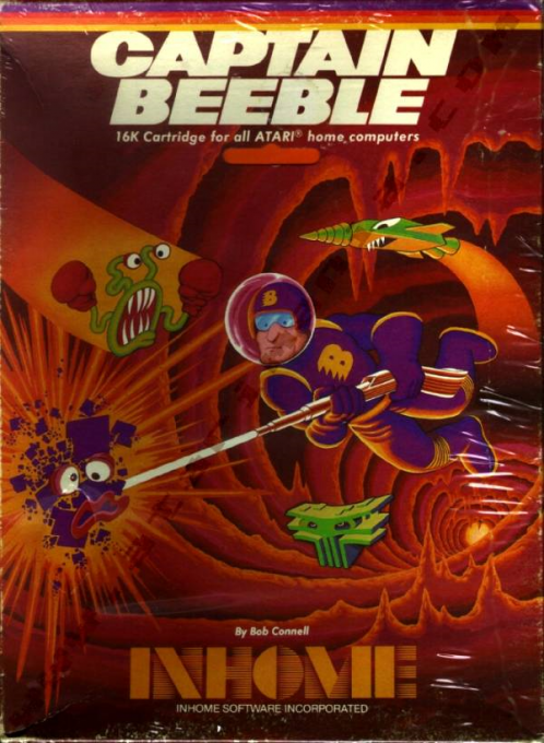 Captain Beeble box art for Atari 400