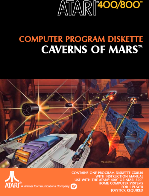 Caverns of Mars box art for Atari 400