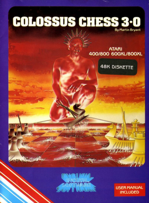 Colossus Chess 3.0 box art for Atari 400