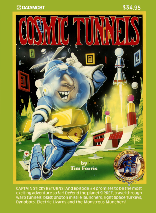 Cosmic Tunnels box art for Atari 400