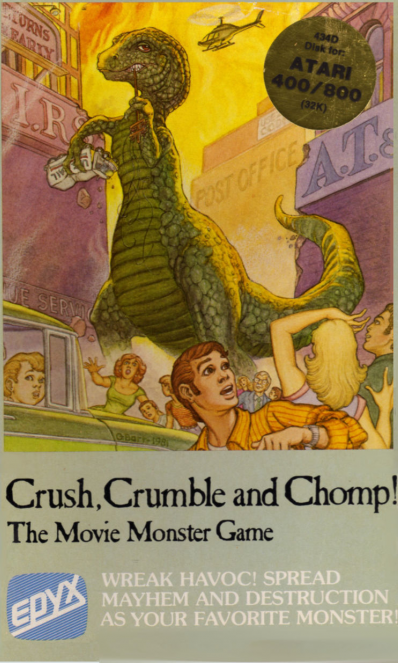 Crush, Crumble and Chomp box art for Atari 400