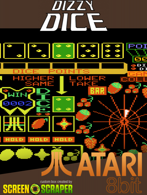 Dizzy Dice box art for Atari 400