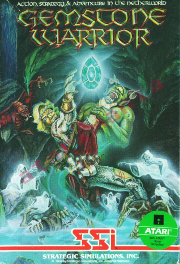 Gemstone Warrior box art for Atari 400