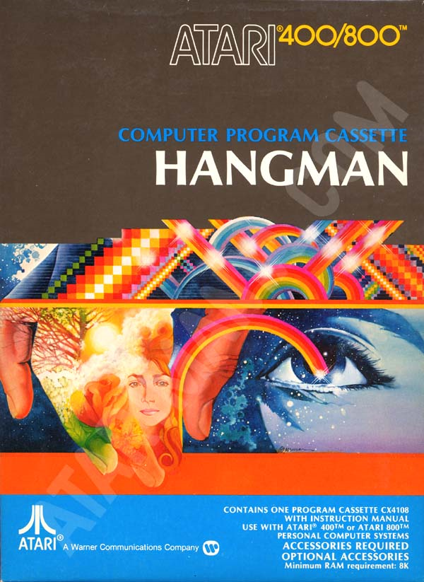 Hangman box art for Atari 400