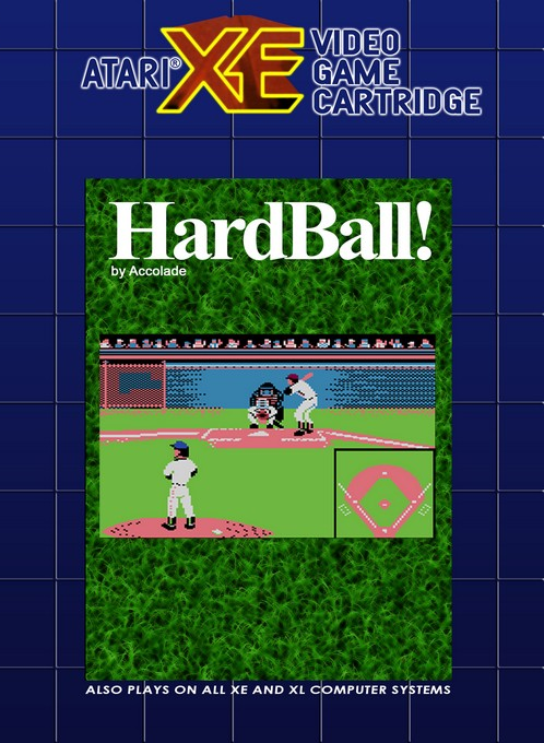 HardBall box art for Atari XE