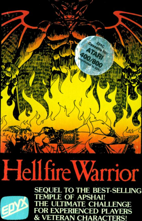 Hellfire Warrior box art for Atari 400