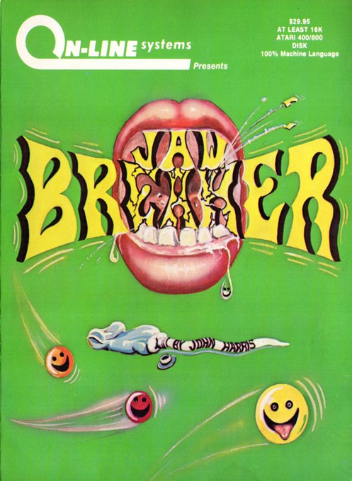 Jawbreaker box art for Atari 400