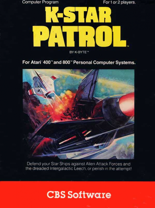 K-Star Patrol box art for Atari 400
