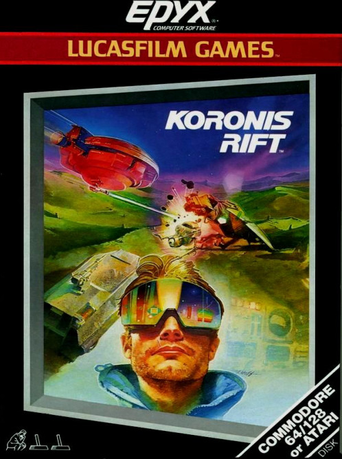 Koronis Rift box art for Atari 400