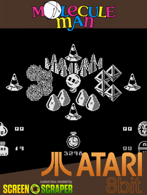 Molecule Man box art for Atari 400