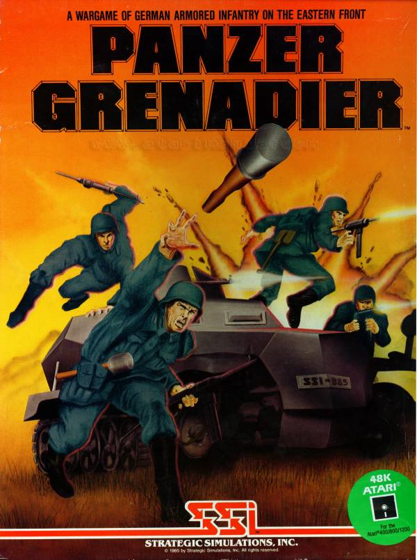 Panzer Grenadier box art for Atari 400