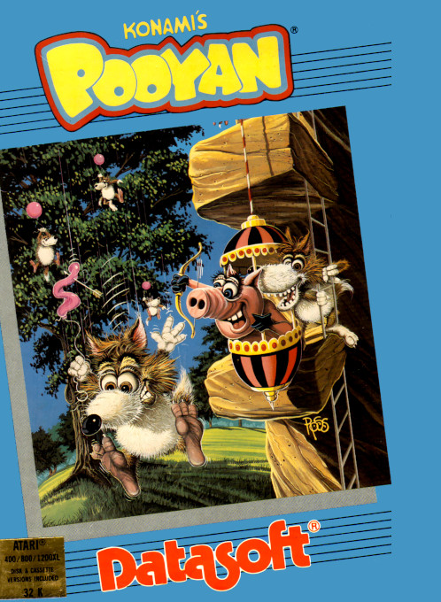 Pooyan box art for Atari 400