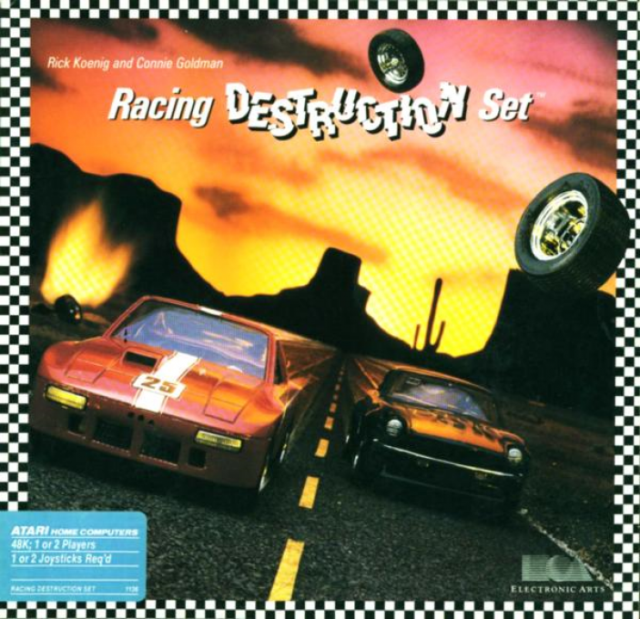 Racing Destruction Set box art for Atari 400
