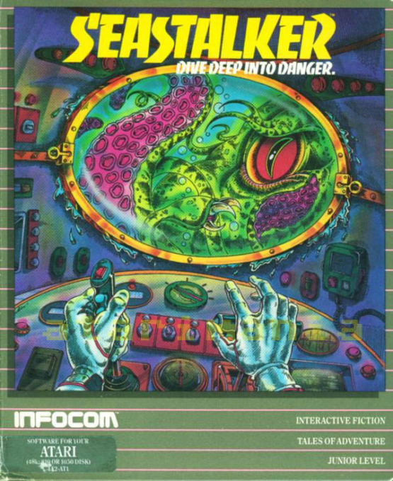 Seastalker box art for Atari 400
