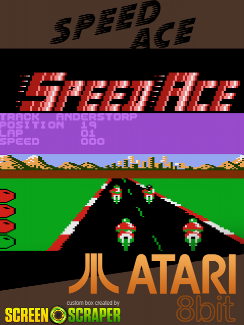 Speed Ace box art for Atari 400
