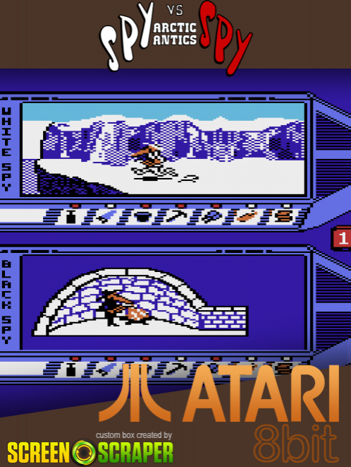 Spy vs Spy: Arctic Antics box art for Atari 400