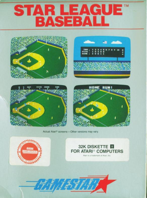 Star League Baseball box art for Atari 400