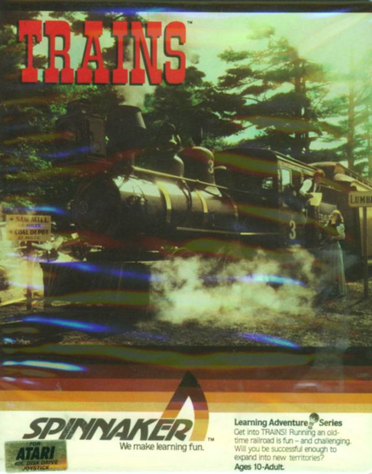 Trains box art for Atari 400
