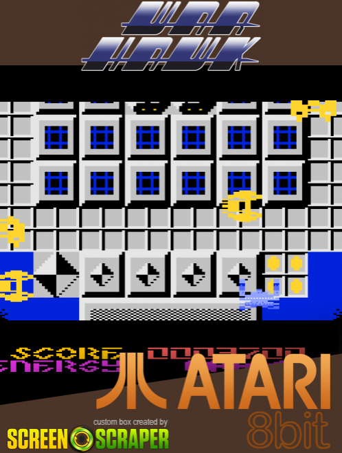 Warhawk box art for Atari 400