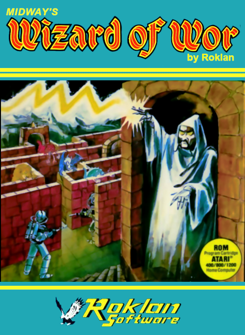 Wizard of Wor box art for Atari 400