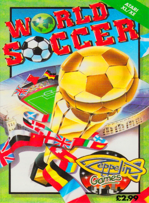 World Soccer box art for Atari 400