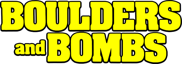 Boulders and Bombs logo for Atari 400