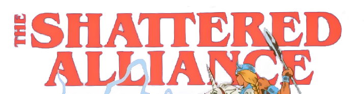 The Shattered Alliance logo for Atari 400