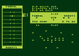 Computer Quarterback back cover for Atari 400