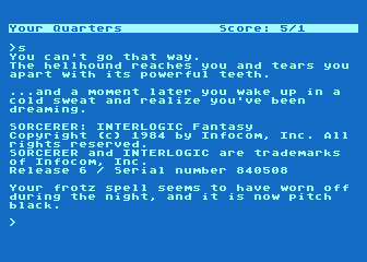 Sorcerer screenshot 2 for Atari 400