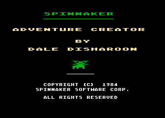 Adventure Creator title screen for Atari 400