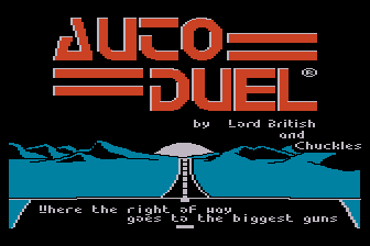 Autoduel title screen for Atari 400