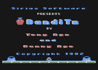 Bandits title screen for Atari 400