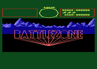 Battlezone title screen for Atari 400