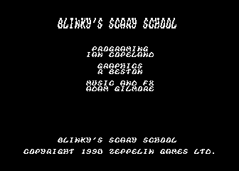 Blinky's Scary School title screen for Atari 400