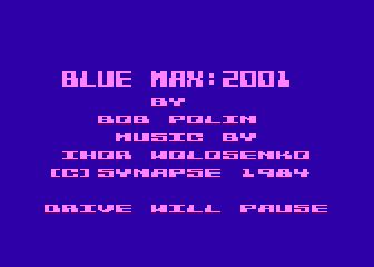 Blue Max 2001 title screen for Atari 400