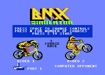 BMX Simulator title screen for Atari 400