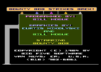 Bounty Bob Strikes Back back cover for Atari 400