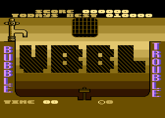 Bubble Trouble title screen for Atari 400