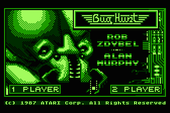 BugHunt title screen for Atari 400