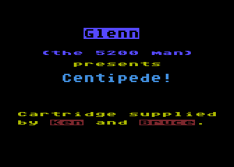 Centipede title screen for Atari 400