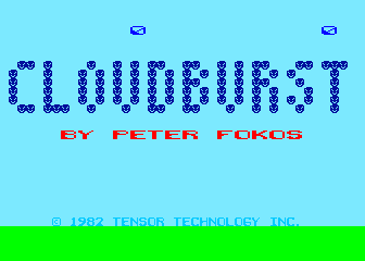 Cloudburst title screen for Atari 400