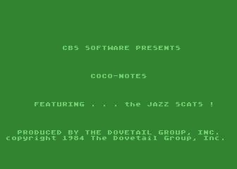 Coconotes title screen for Atari 400