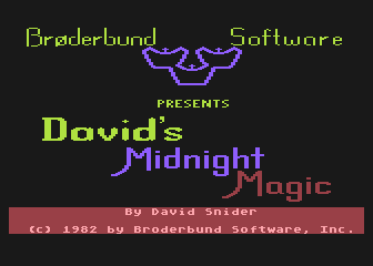 David's Midnight Magic title screen for Atari 400
