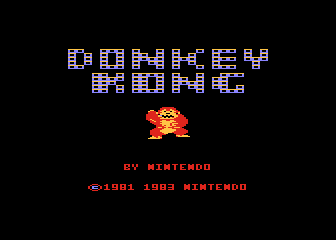 Donkey Kong title screen for Atari XE
