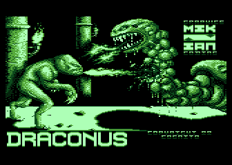 Draconus title screen for Atari 400