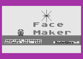 Facemaker title screen for Atari 400