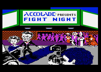 Fight Night title screen for Atari 400
