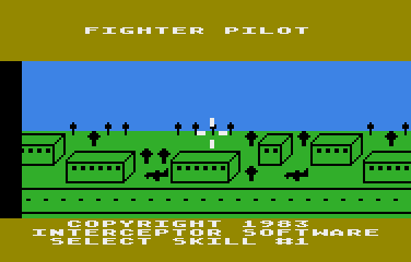Fighter Pilot title screen for Atari 400