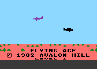 Flying Ace title screen for Atari 400