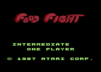 Food Fight title screen for Atari XE